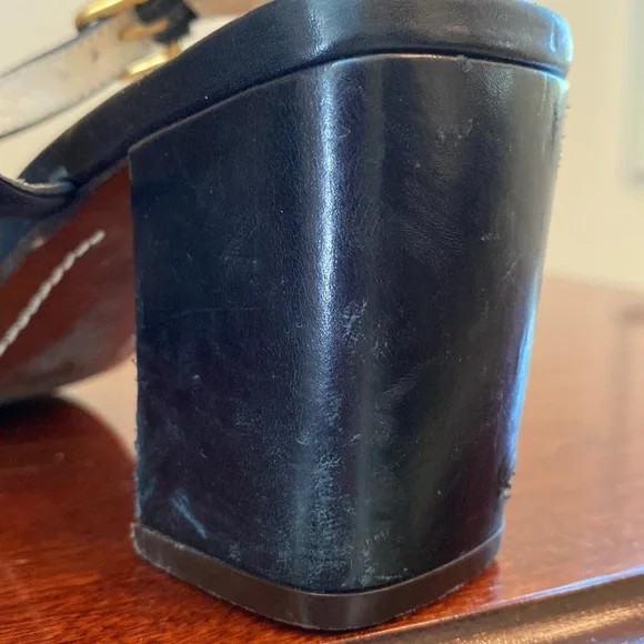 Louis Vuitton Vintage Dark Blue Monogram Mini Lin Sandal Size 35.5 - Picture 15 of 16